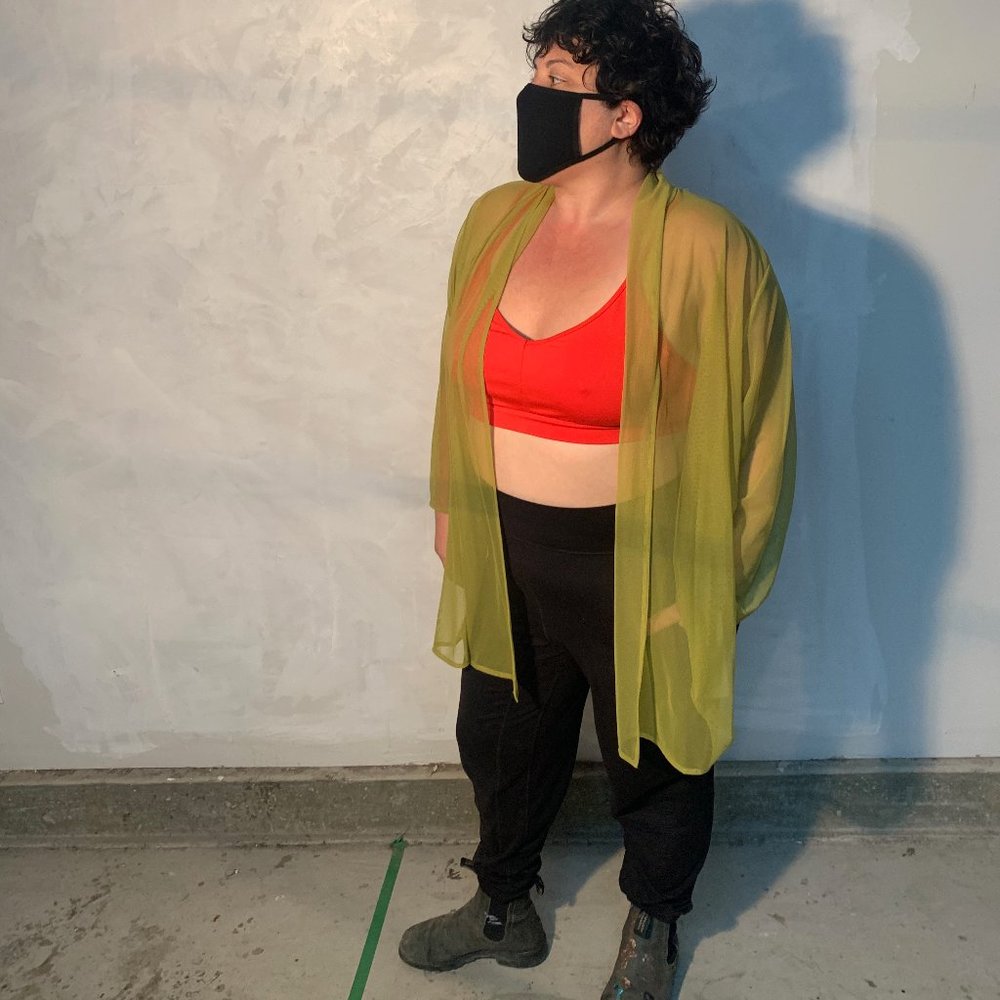 3X Caroline Rose Illusion Sheer Cardigan